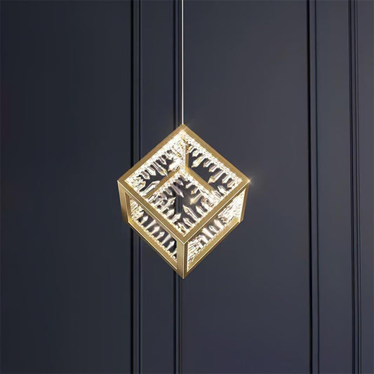 Gold Lattice Pendant Light - Loonglight