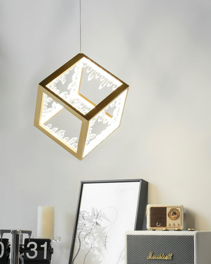 Gold Lattice Pendant Light - Loonglight