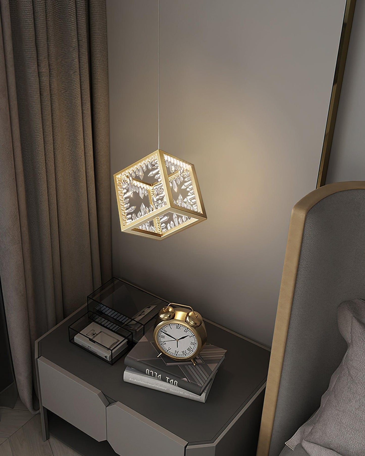 Gold Lattice Pendant Light - Loonglight
