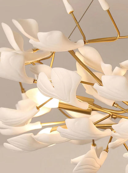 Golden Ginkgo Leaf Chandelier 8