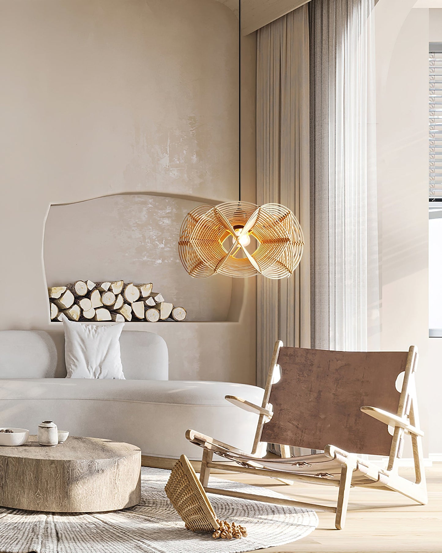 Golven Rattan Pendant Light