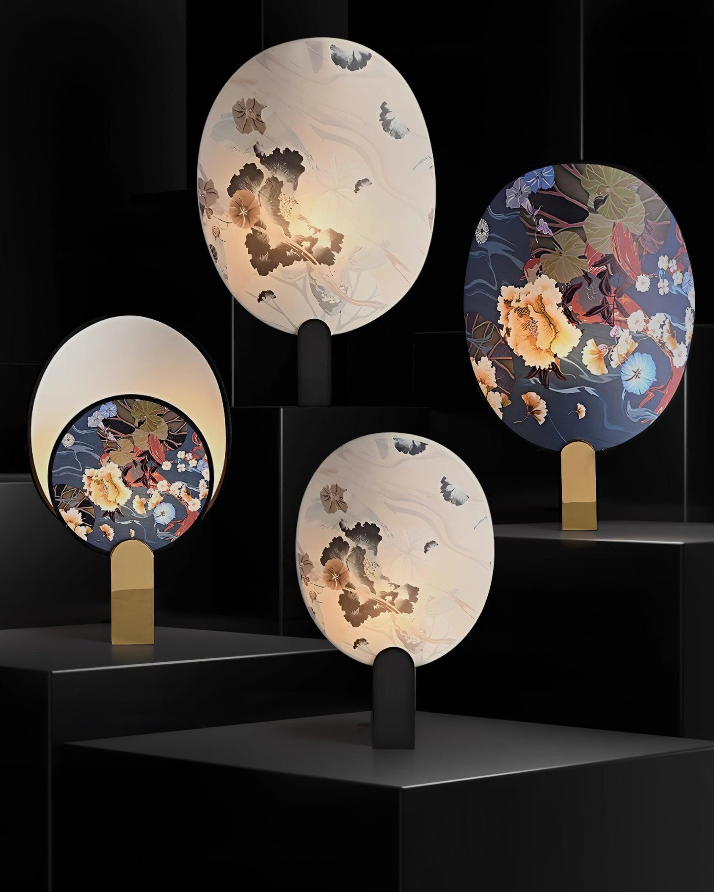 Gothic Ravens Flowers Table Lamp - Loonglight