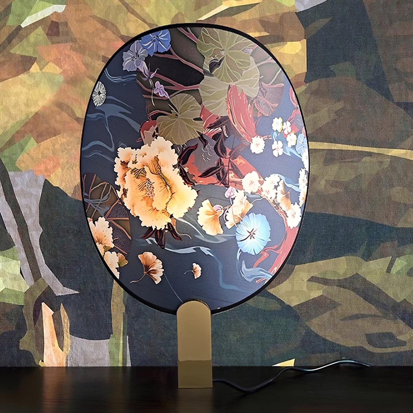 Gothic Ravens Flowers Table Lamp - Loonglight