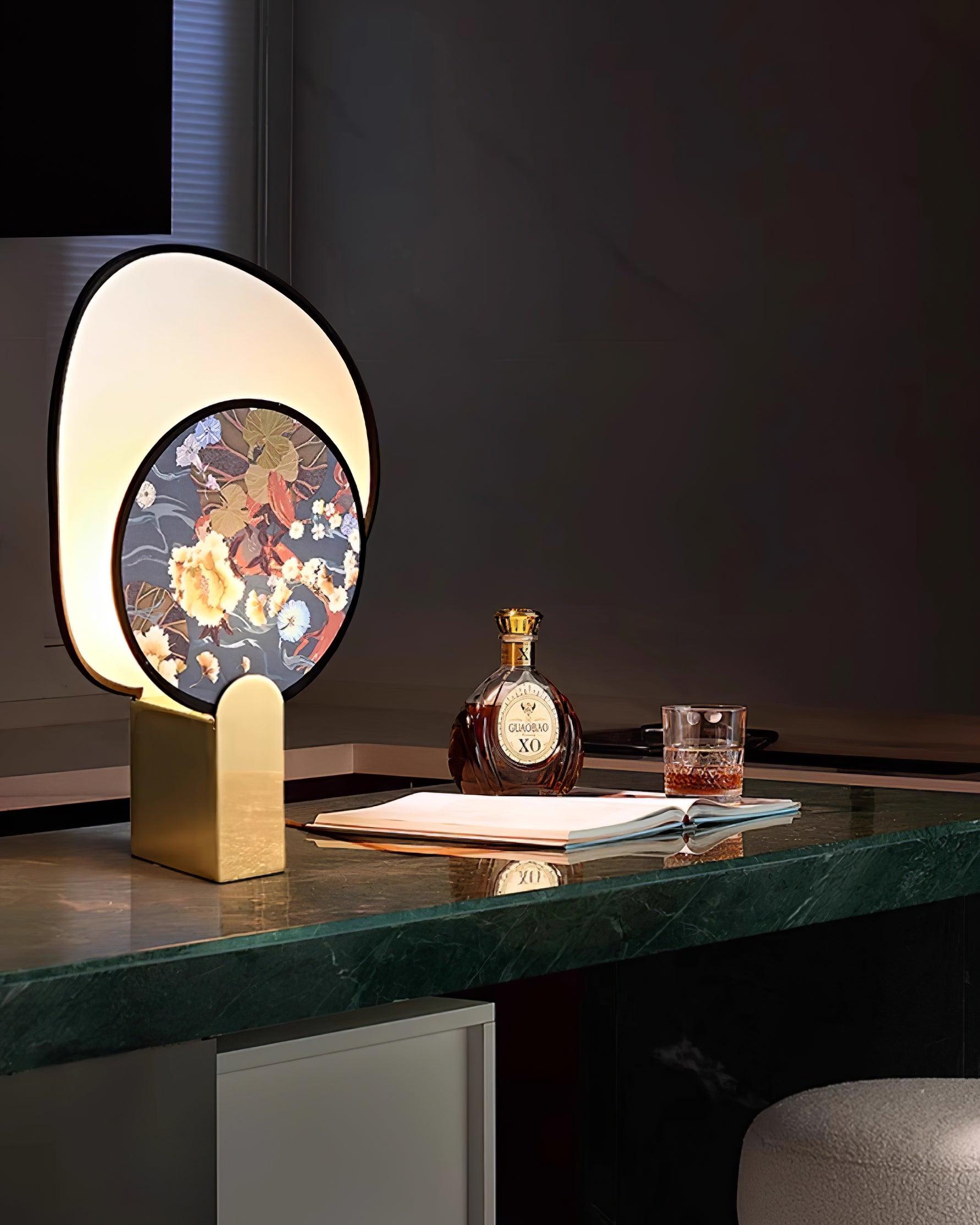 Gothic Ravens Flowers Table Lamp - Loonglight