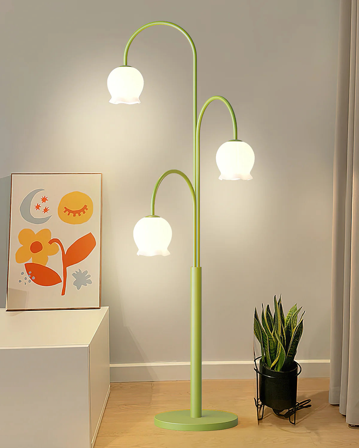 Green Jenavive Floor Lamp - Loonglight