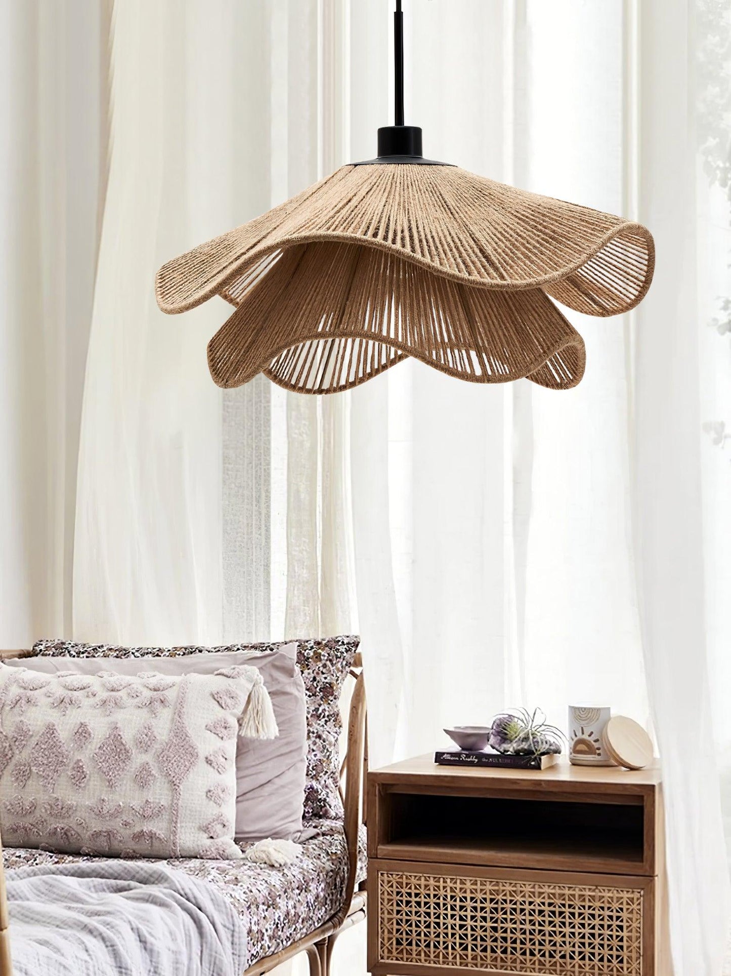 Rattan Hat Pendant Light - Loonglight