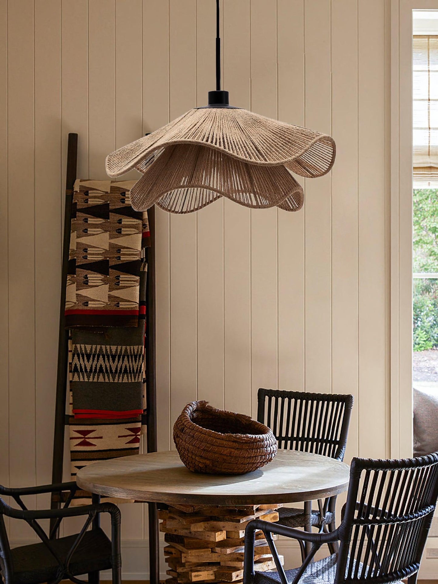 Rattan Hat Pendant Light - Loonglight