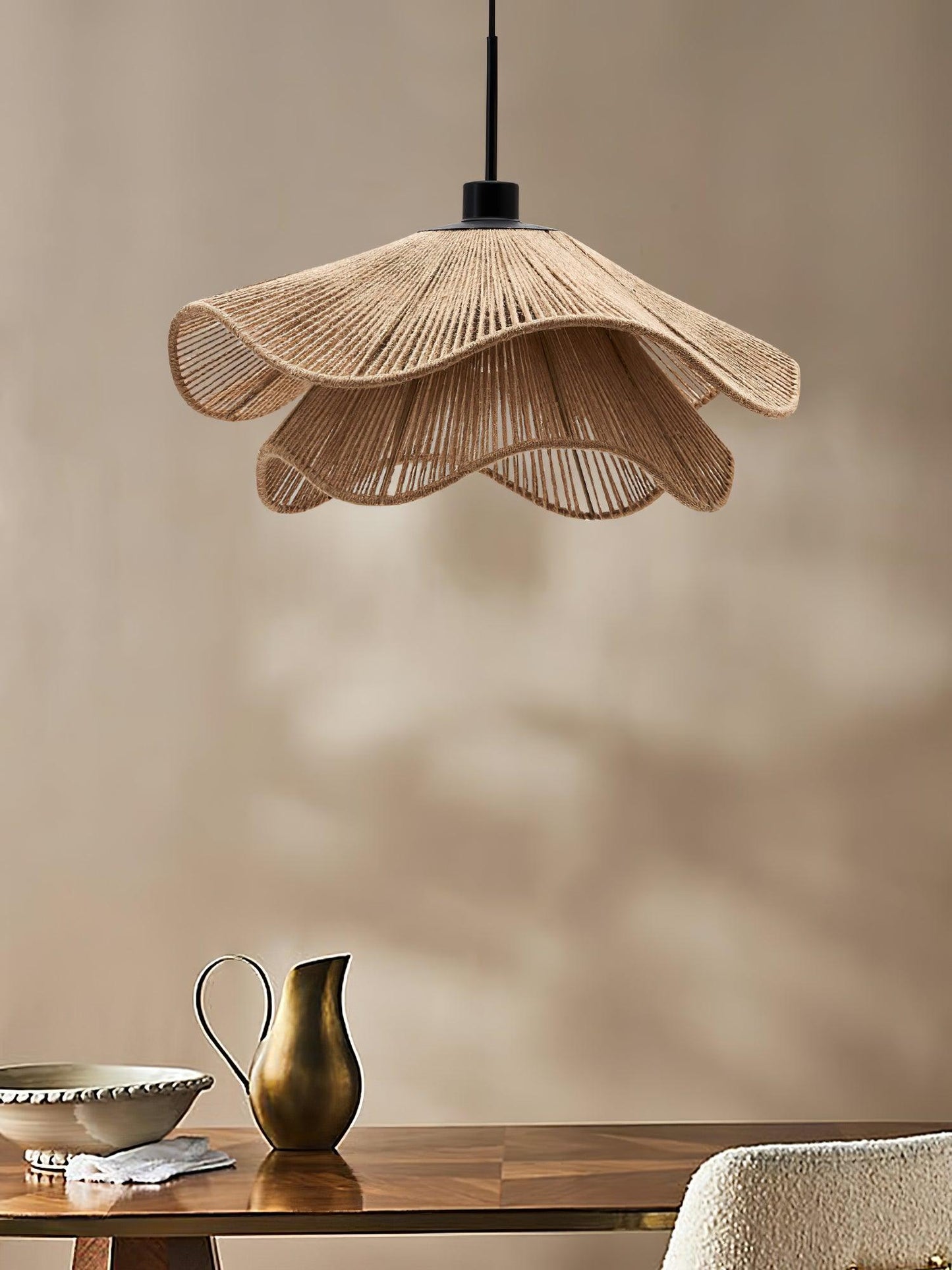 Rattan Hat Pendant Light - Loonglight