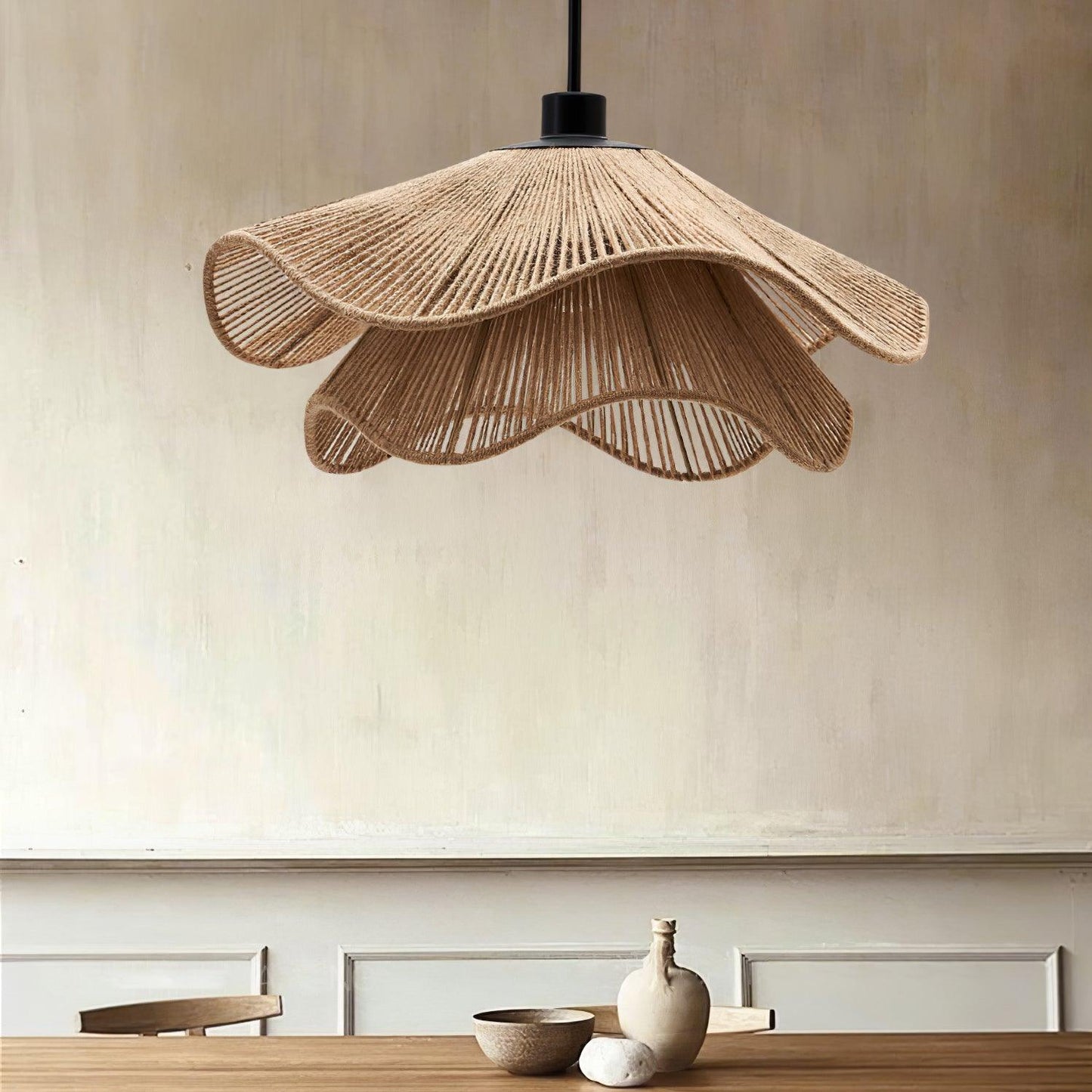 Rattan Hat Pendant Light - Loonglight