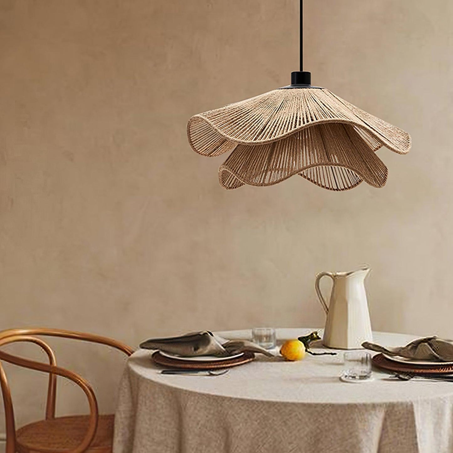 Rattan Hat Pendant Light - Loonglight