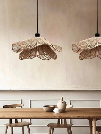 Rattan Hat Pendant Light - Loonglight