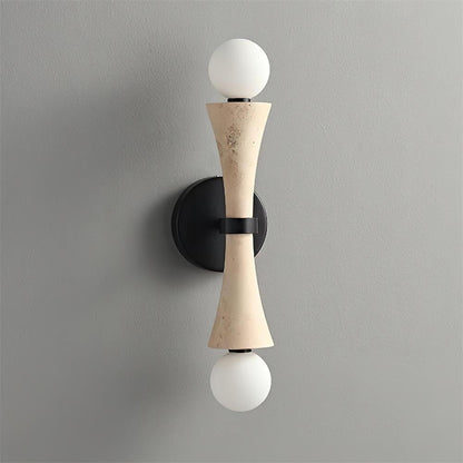 Katia Travertine Double Globe Wall Lamp