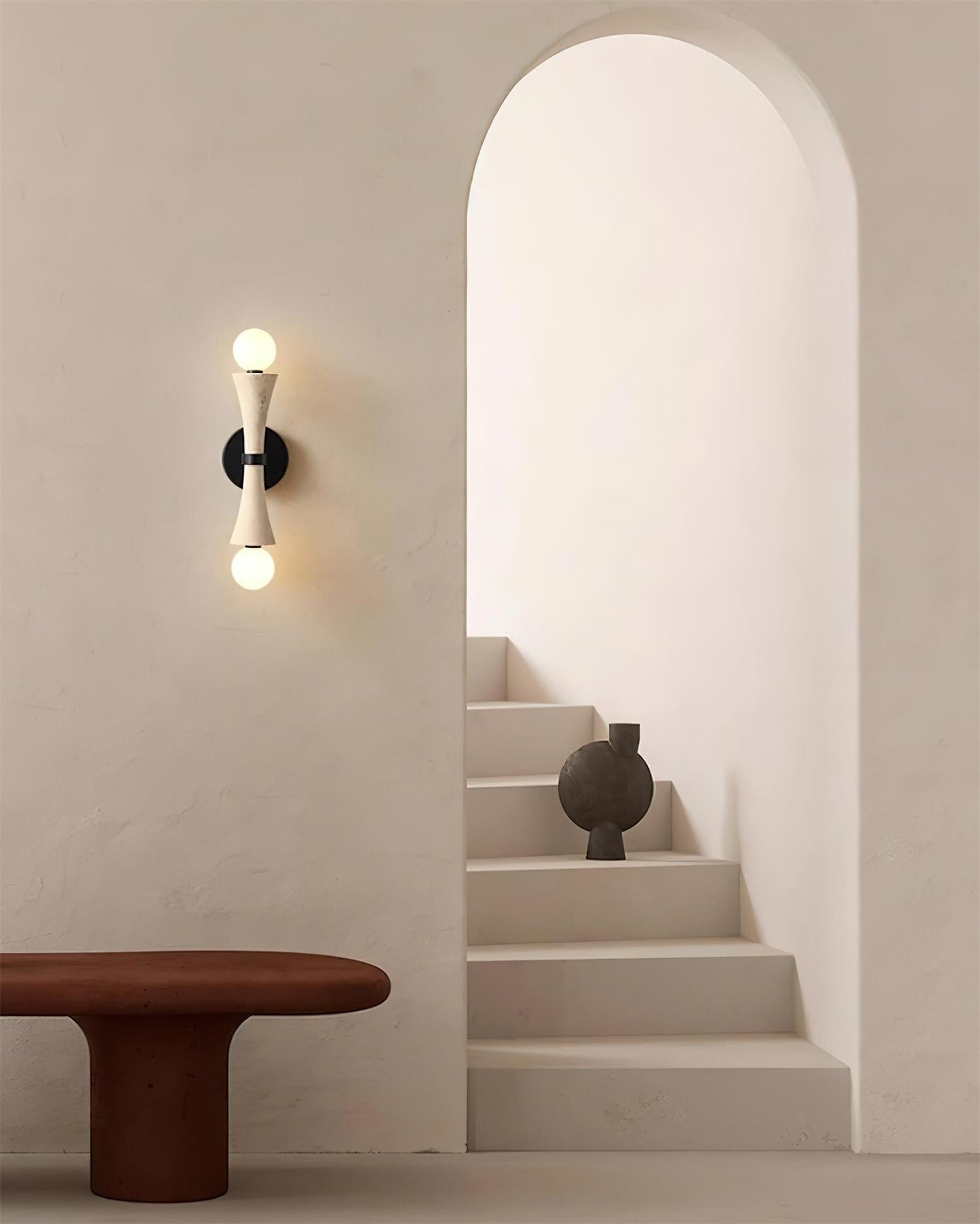 Katia Travertine Double Globe Wall Lamp
