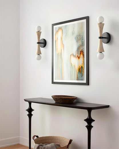 Katia Travertine Double Globe Wall Lamp