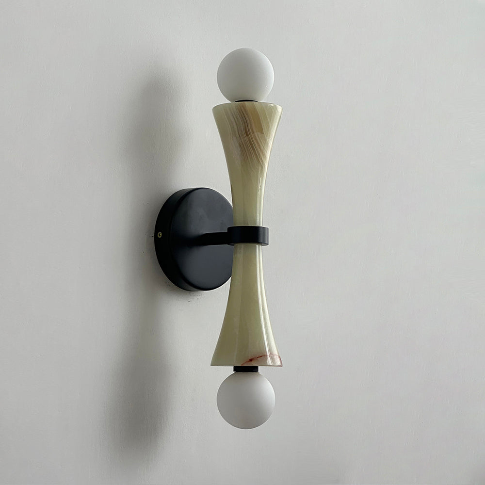 Katia Travertine Double Globe Wall Lamp