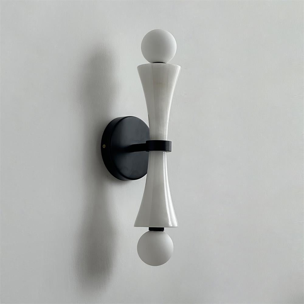 Katia Travertine Double Globe Wall Lamp