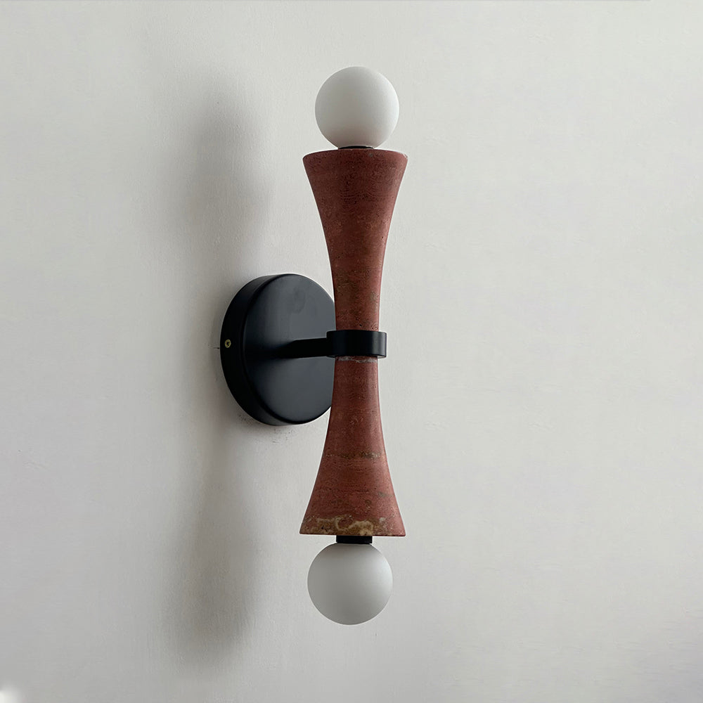 Katia Travertine Double Globe Wall Lamp