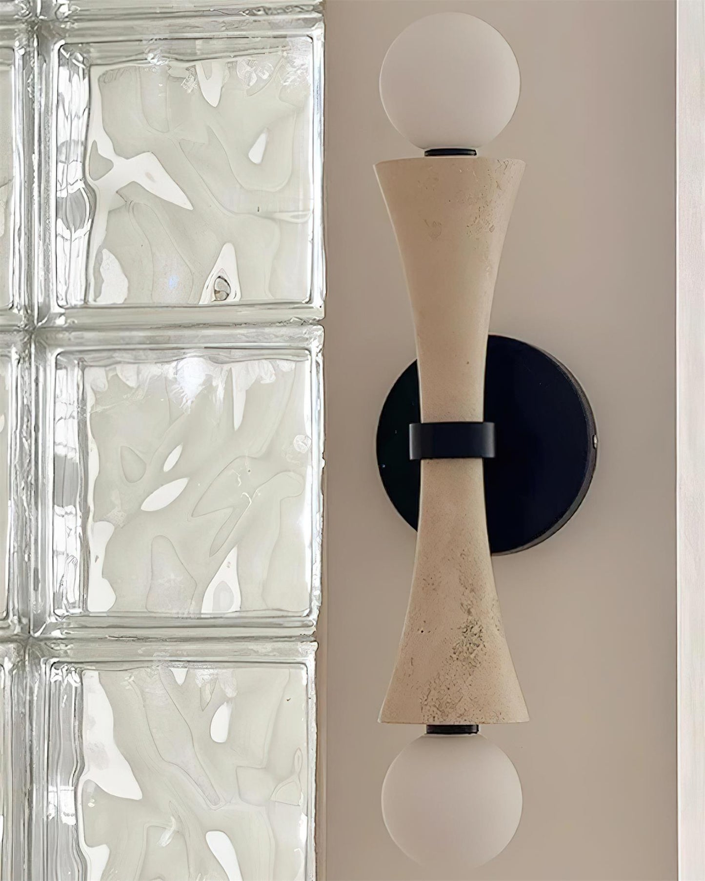 Katia Travertine Double Globe Wall Lamp