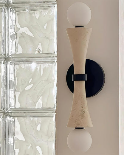 Katia Travertine Double Globe Wall Lamp