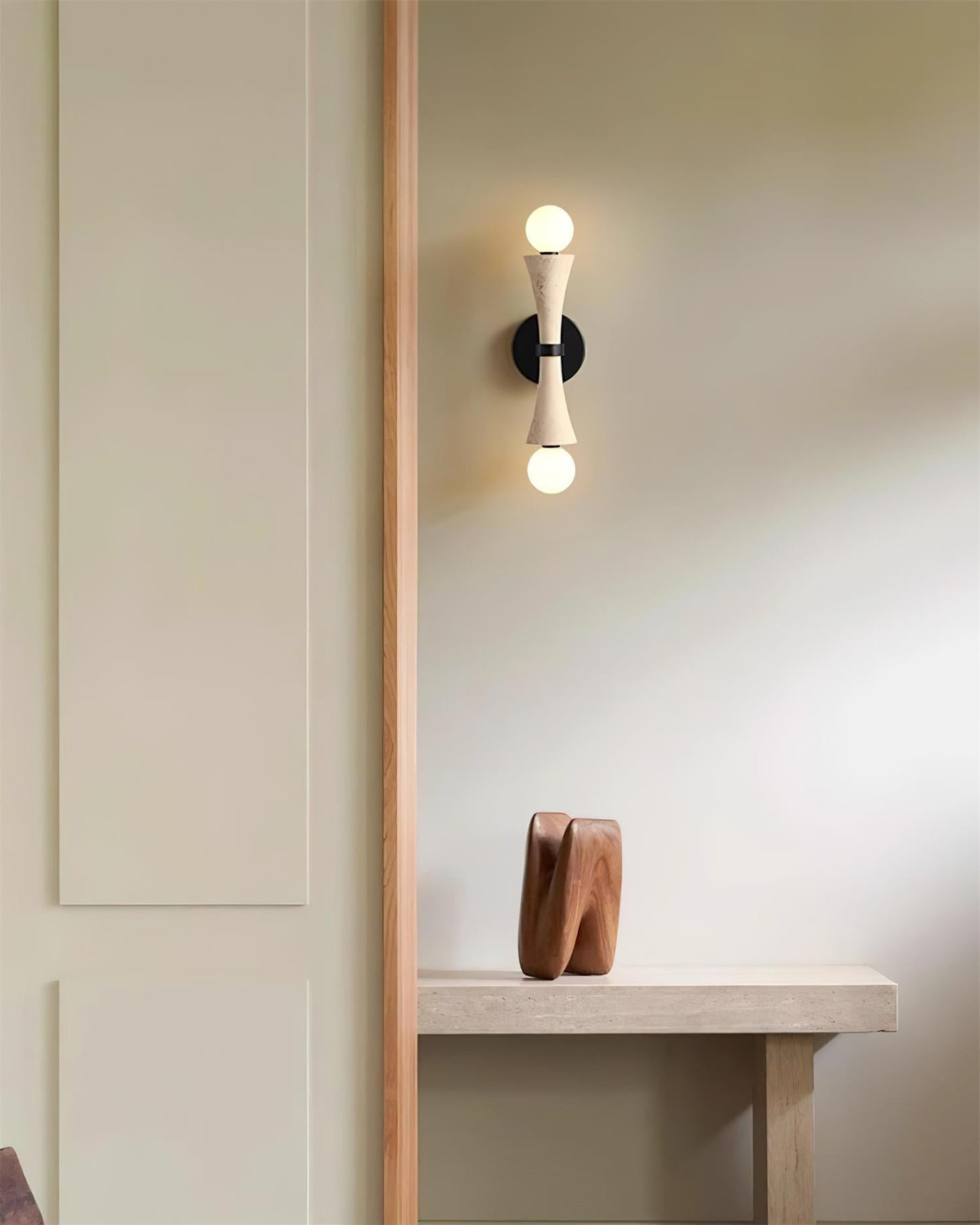 Katia Travertine Double Globe Wall Lamp