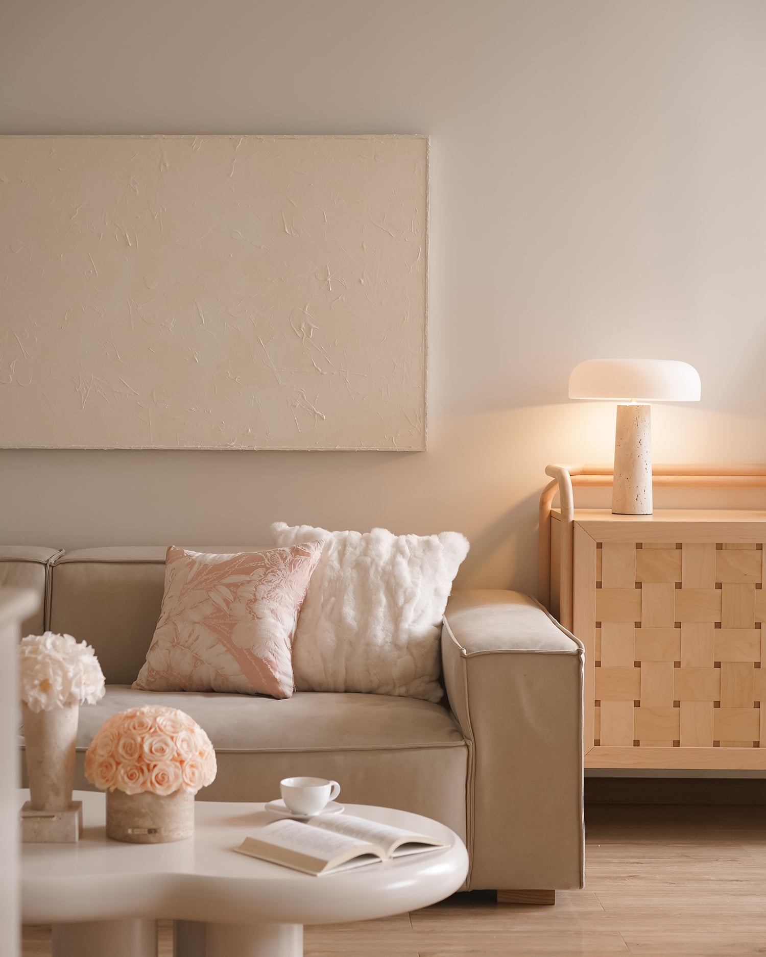 Kine Travertine Table Lamp - Loonglight