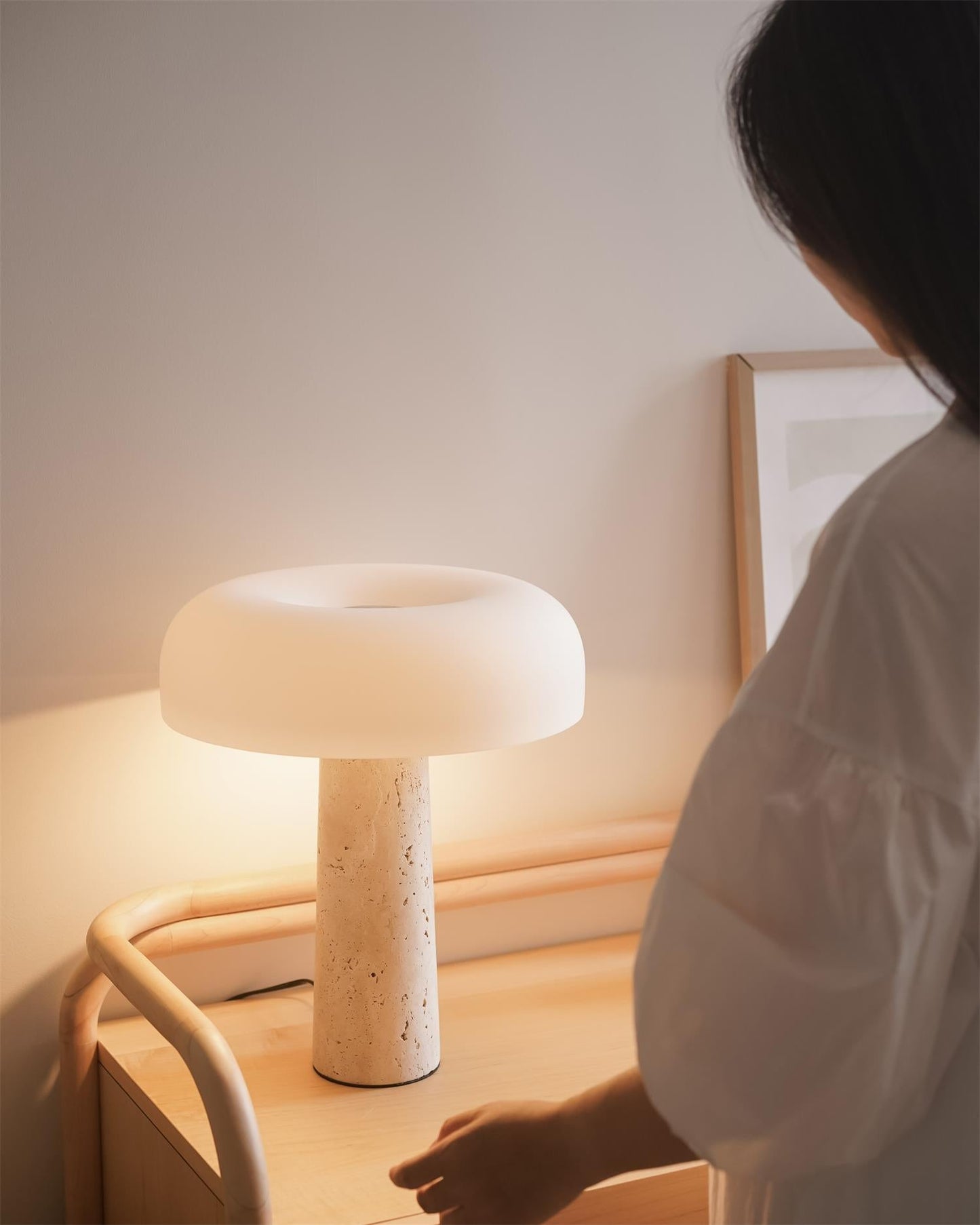 Kine Travertine Table Lamp - Loonglight