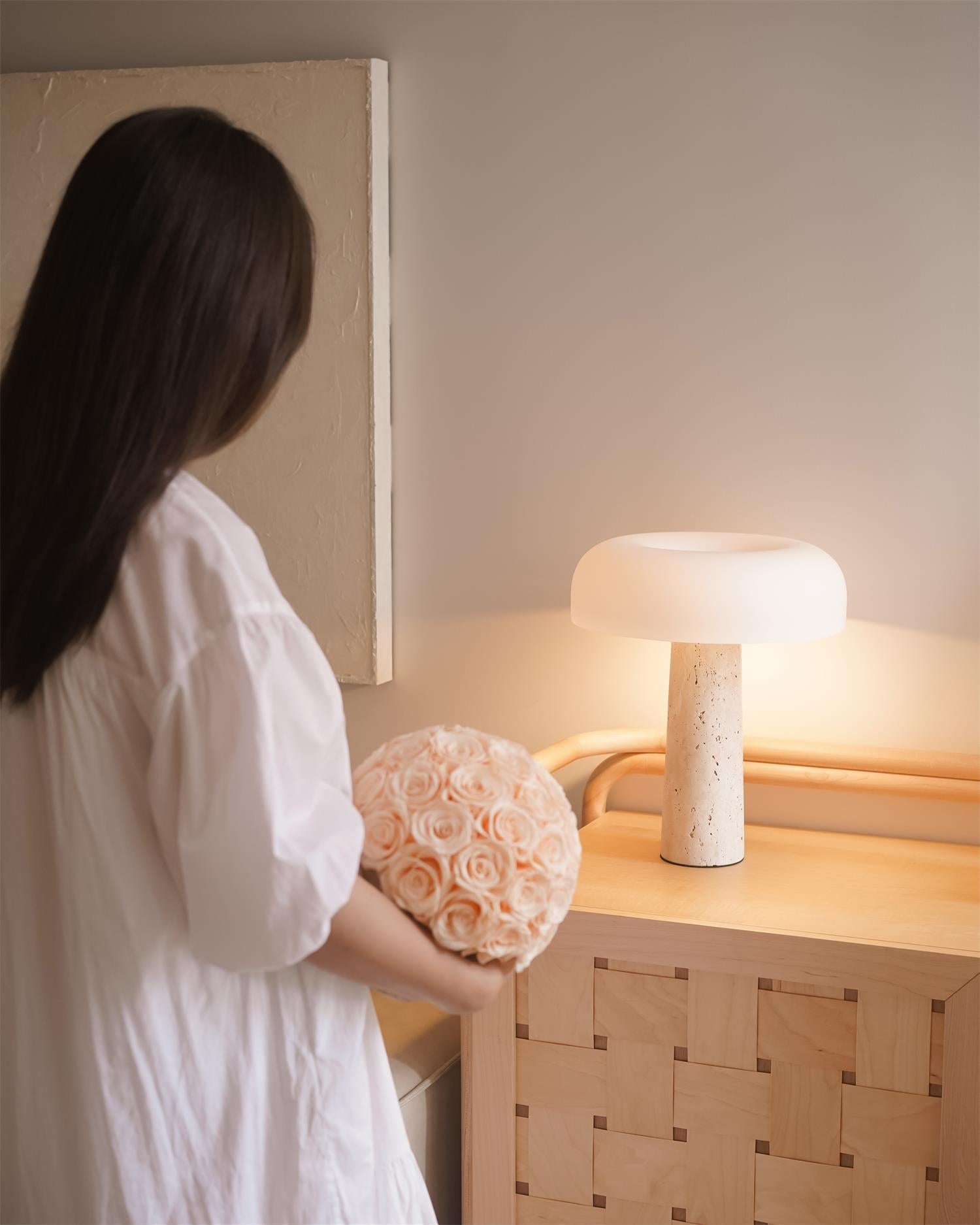 Kine Travertine Table Lamp - Loonglight