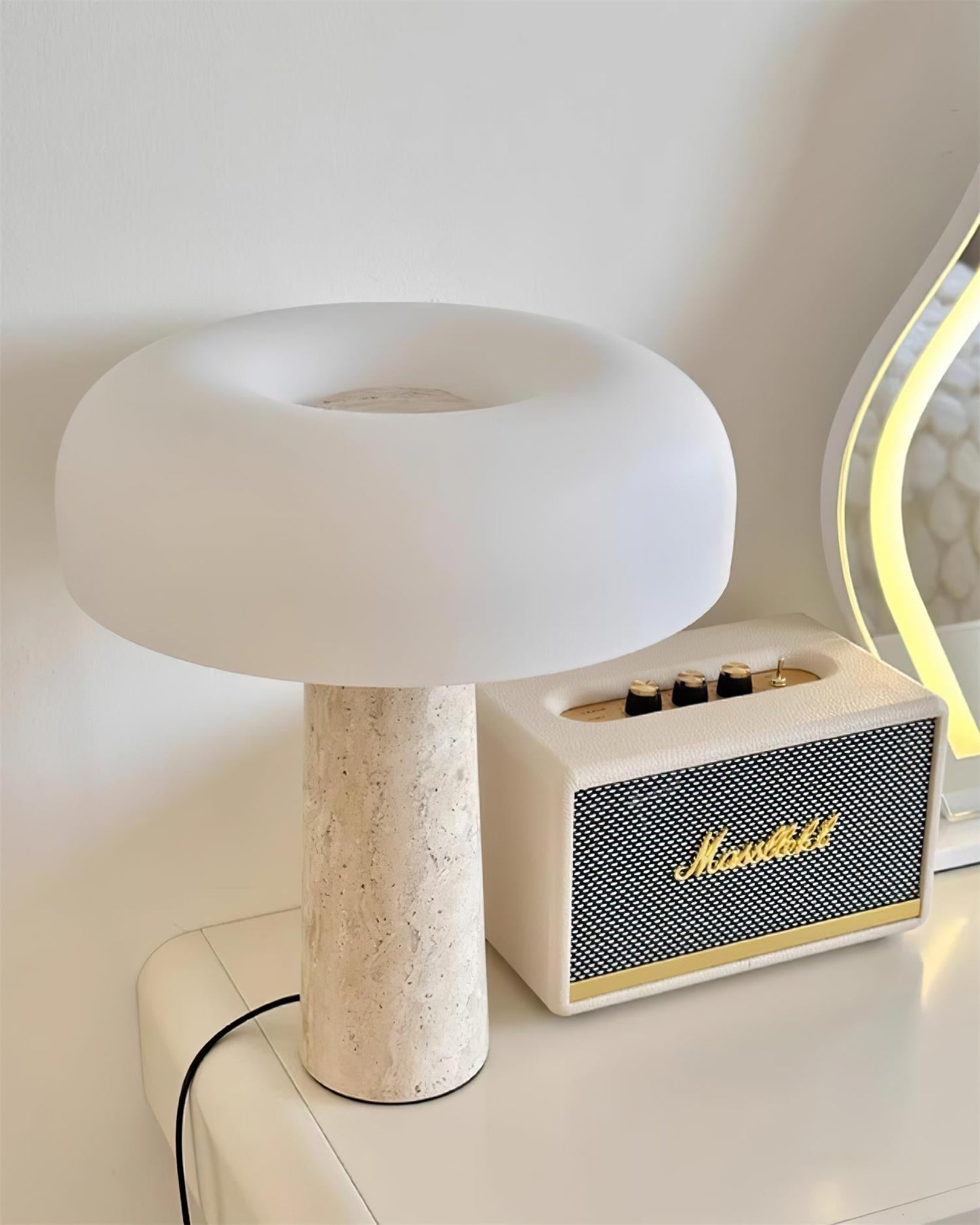 Kine Travertine Table Lamp - Loonglight