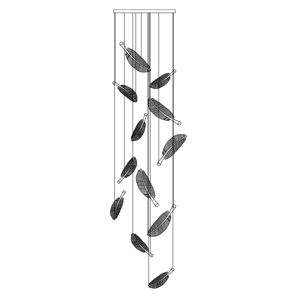 Banana Leaf LED Chandelier - Loonglight