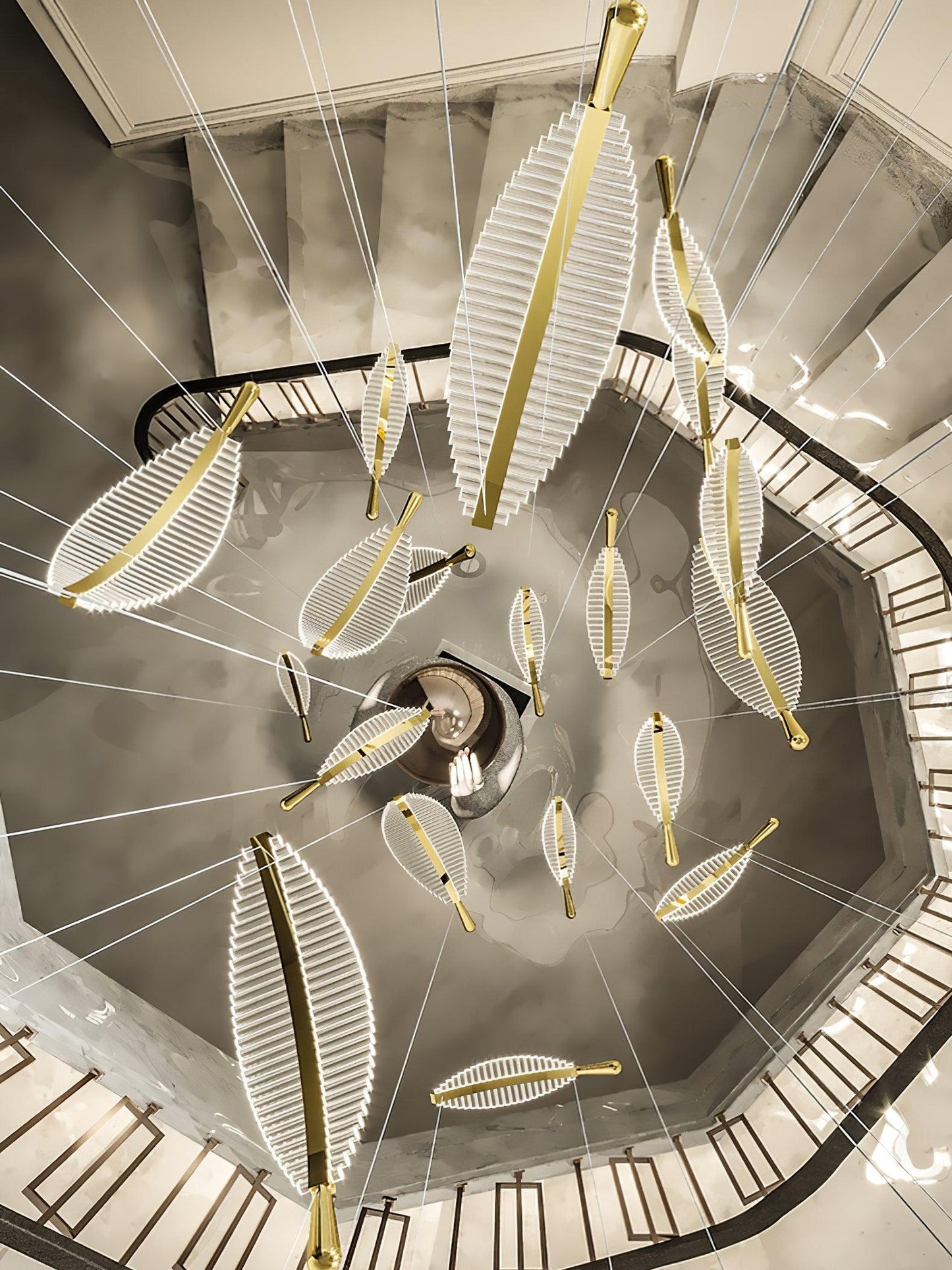 Banana Leaf LED Chandelier - Loonglight