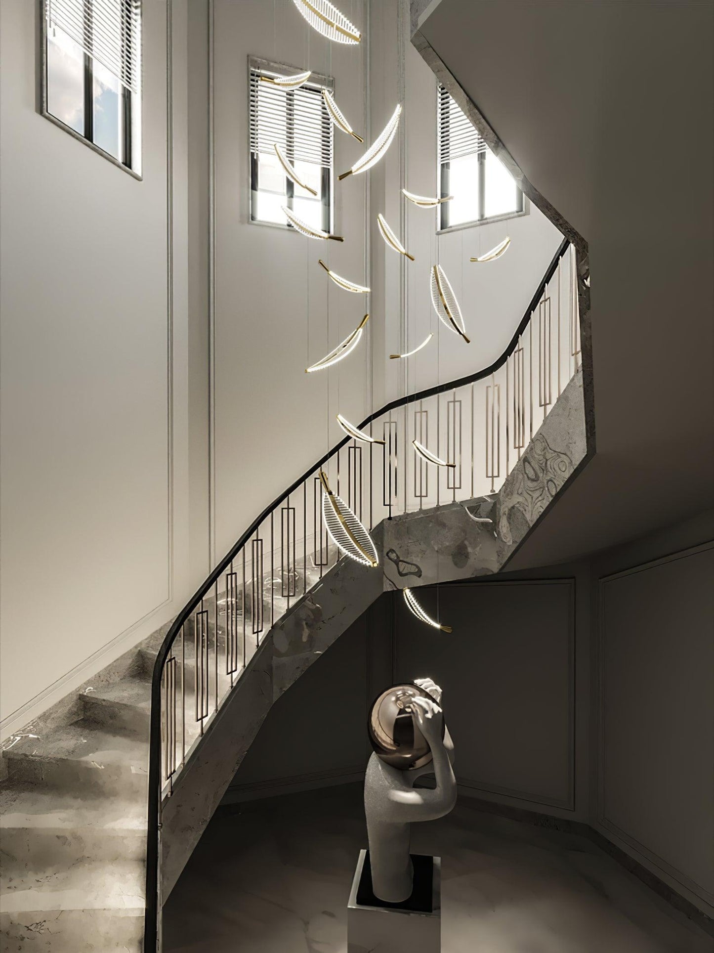 Banana Leaf LED Chandelier - Loonglight