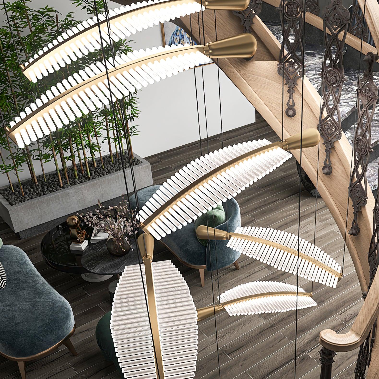 Banana Leaf LED Chandelier - Loonglight