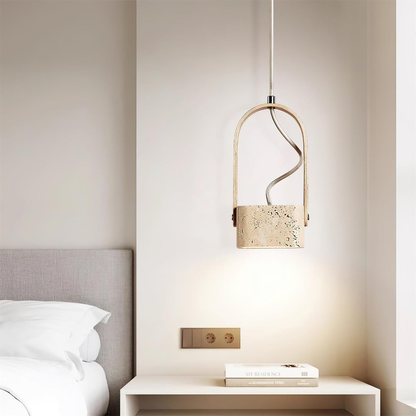 Leitura Travertine Pendant Light - Loonglight