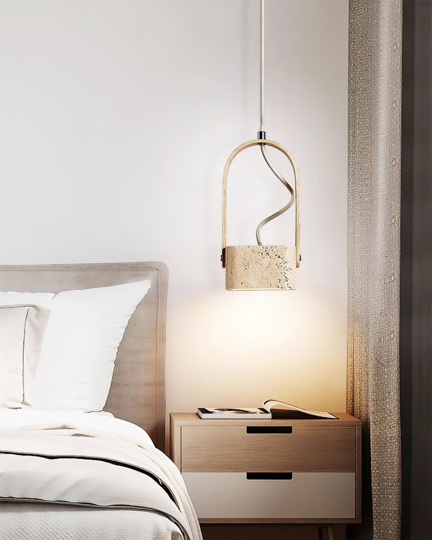 Leitura Travertine Pendant Light - Loonglight