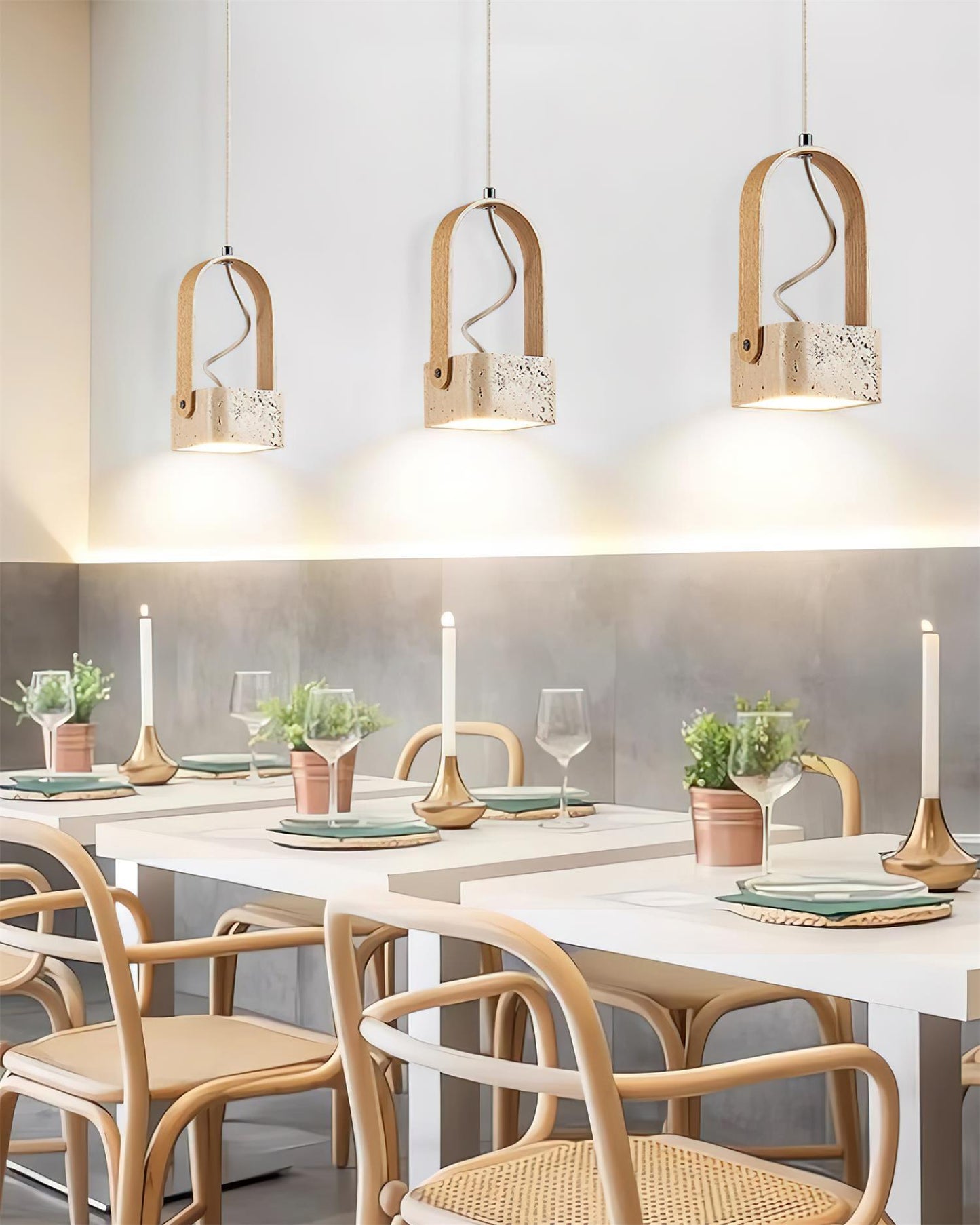 Leitura Travertine Pendant Light - Loonglight