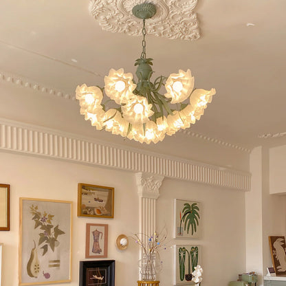 Lily of The Valley Flower Glass Chandelier - Loonglight