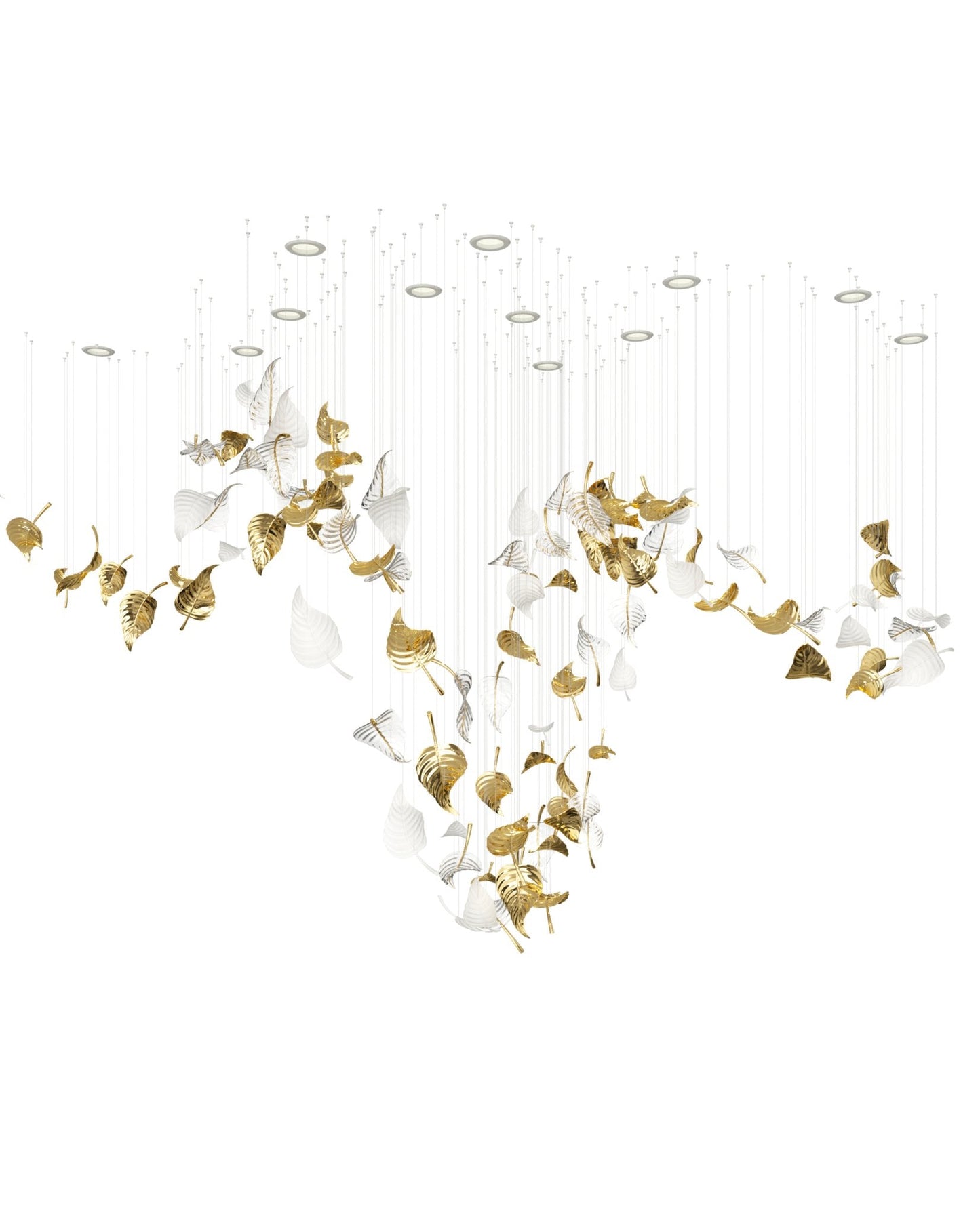 Linden Glass Leaf Chandelier - Loonglight