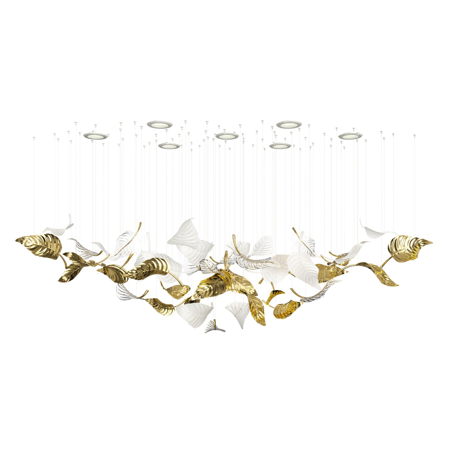 Linden Glass Leaf Chandelier - Loonglight