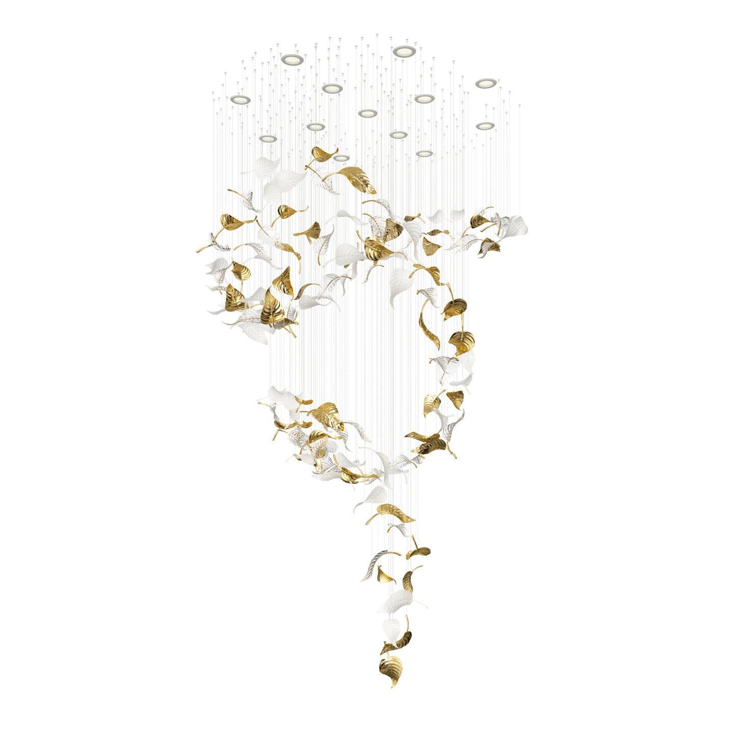 Linden Glass Leaf Chandelier - Loonglight