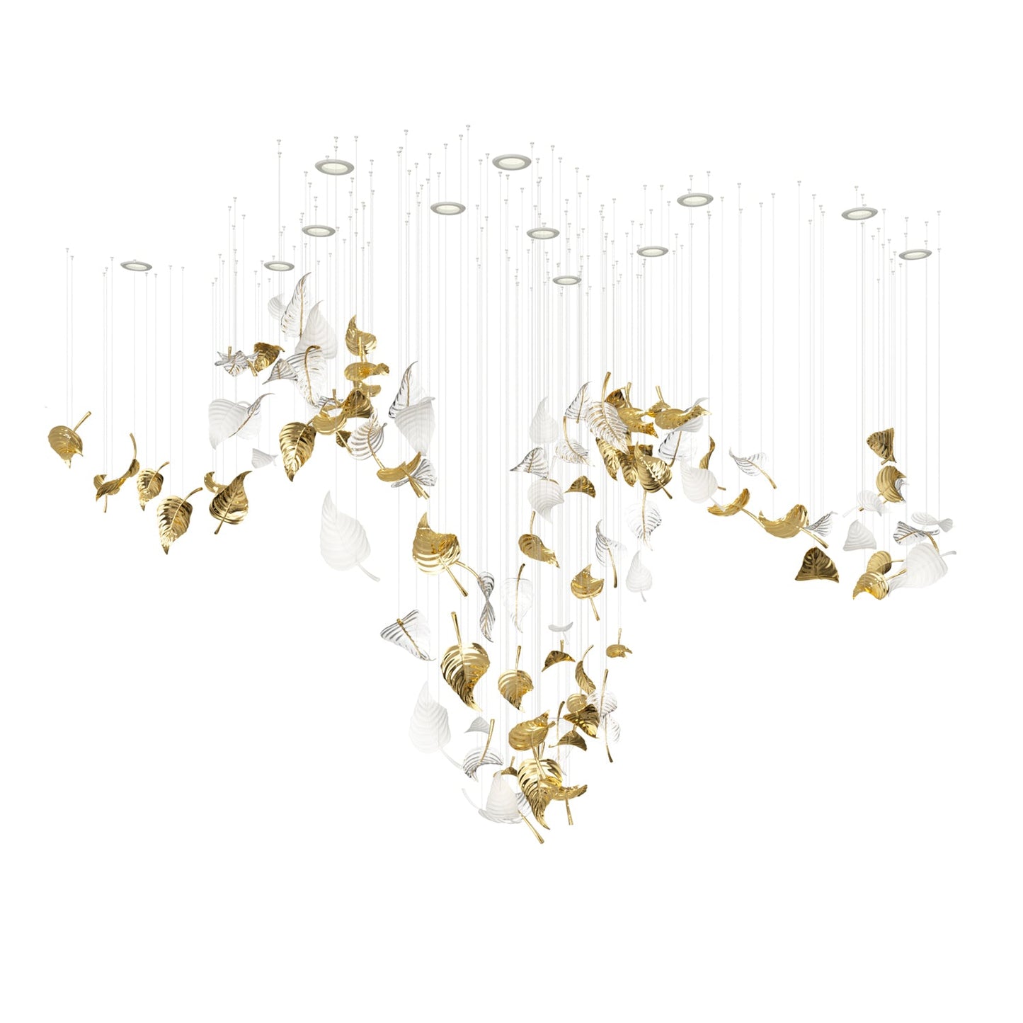 Linden Glass Leaf Chandelier - Loonglight