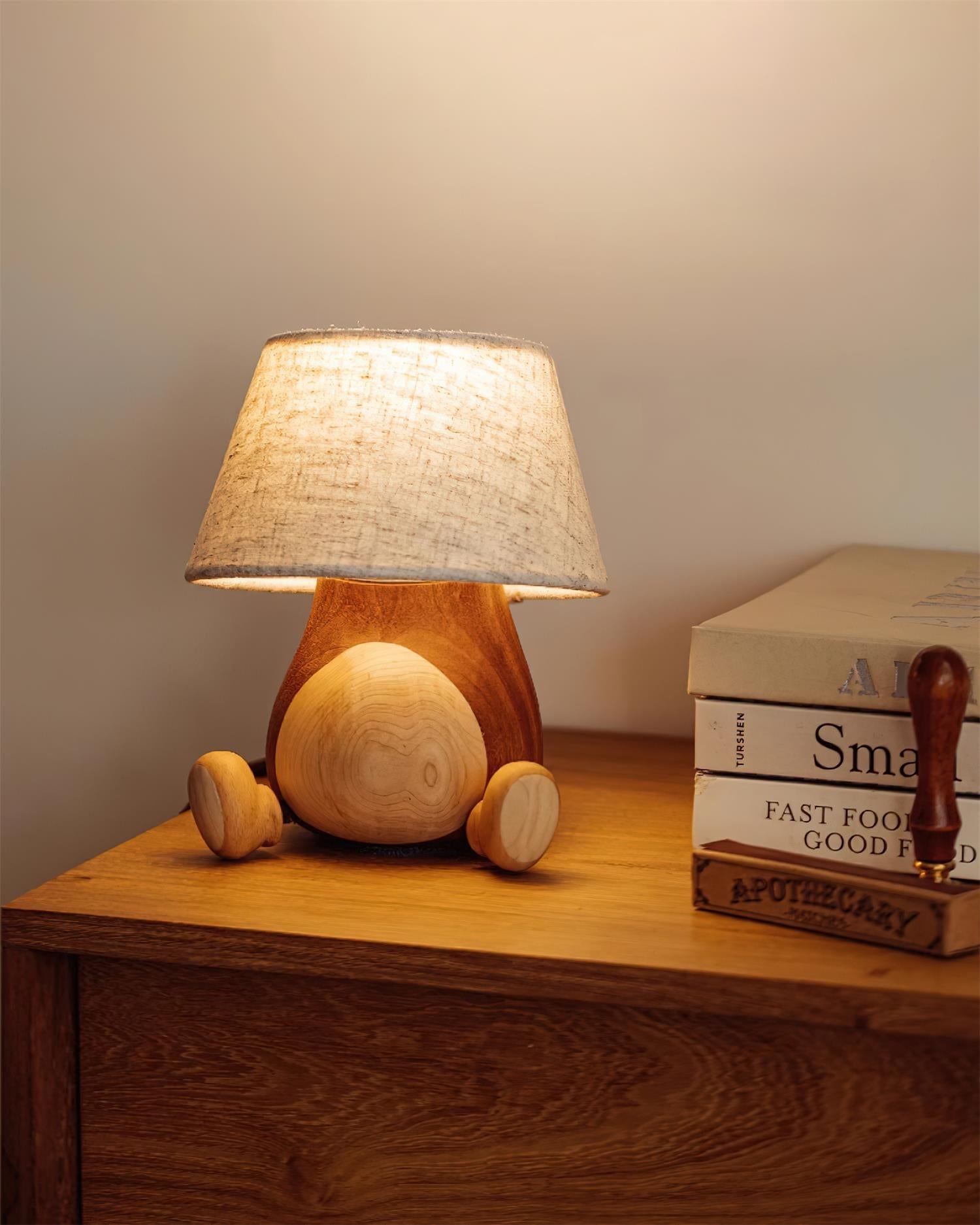Little Monkey Wood Table Lamp - Loonglight