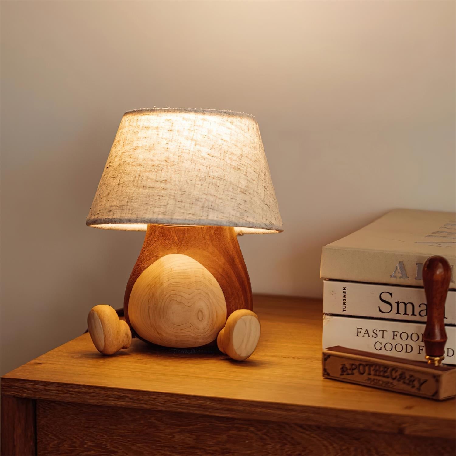 Little Monkey Wood Table Lamp - Loonglight