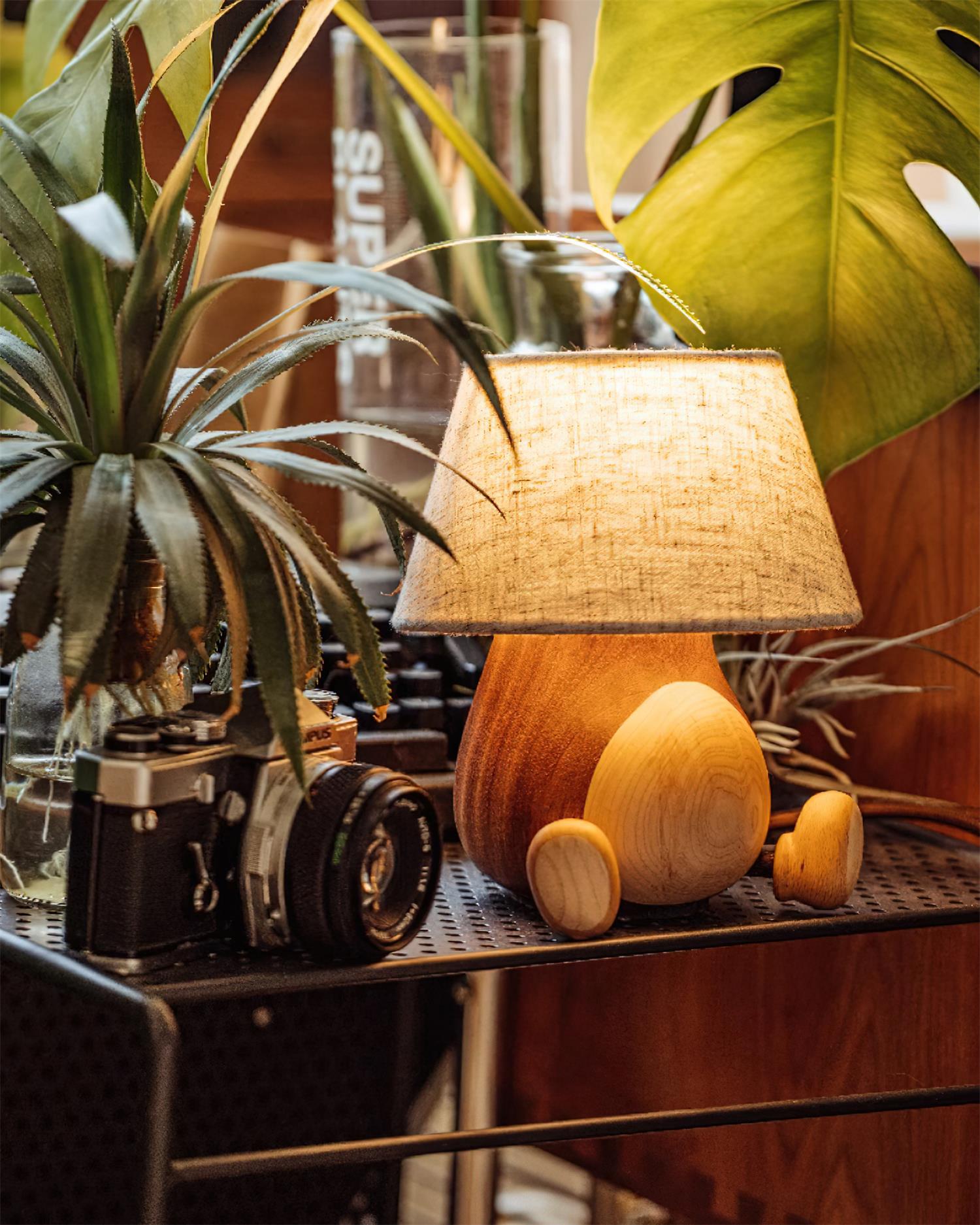 Little Monkey Wood Table Lamp - Loonglight