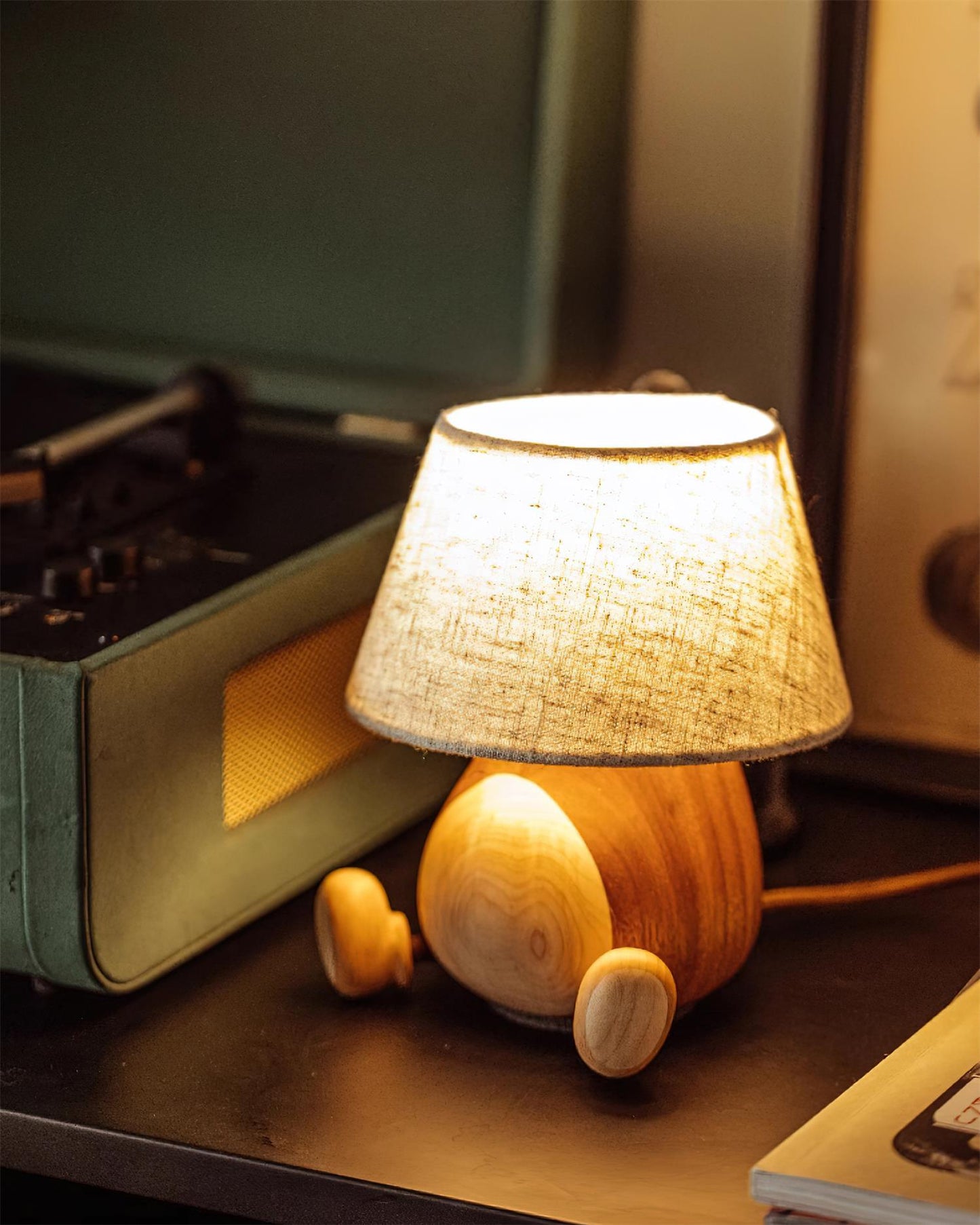 Little Monkey Wood Table Lamp - Loonglight