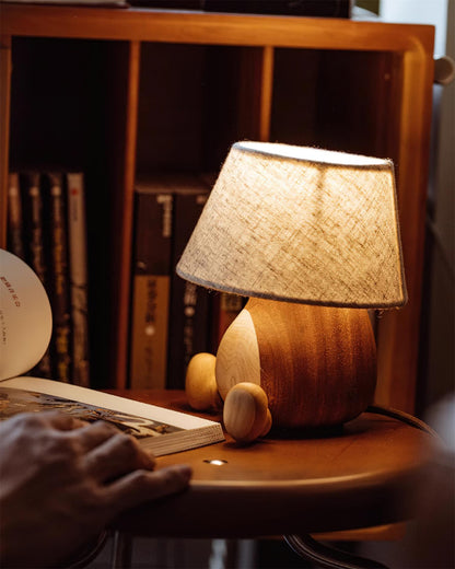 Little Monkey Wood Table Lamp - Loonglight