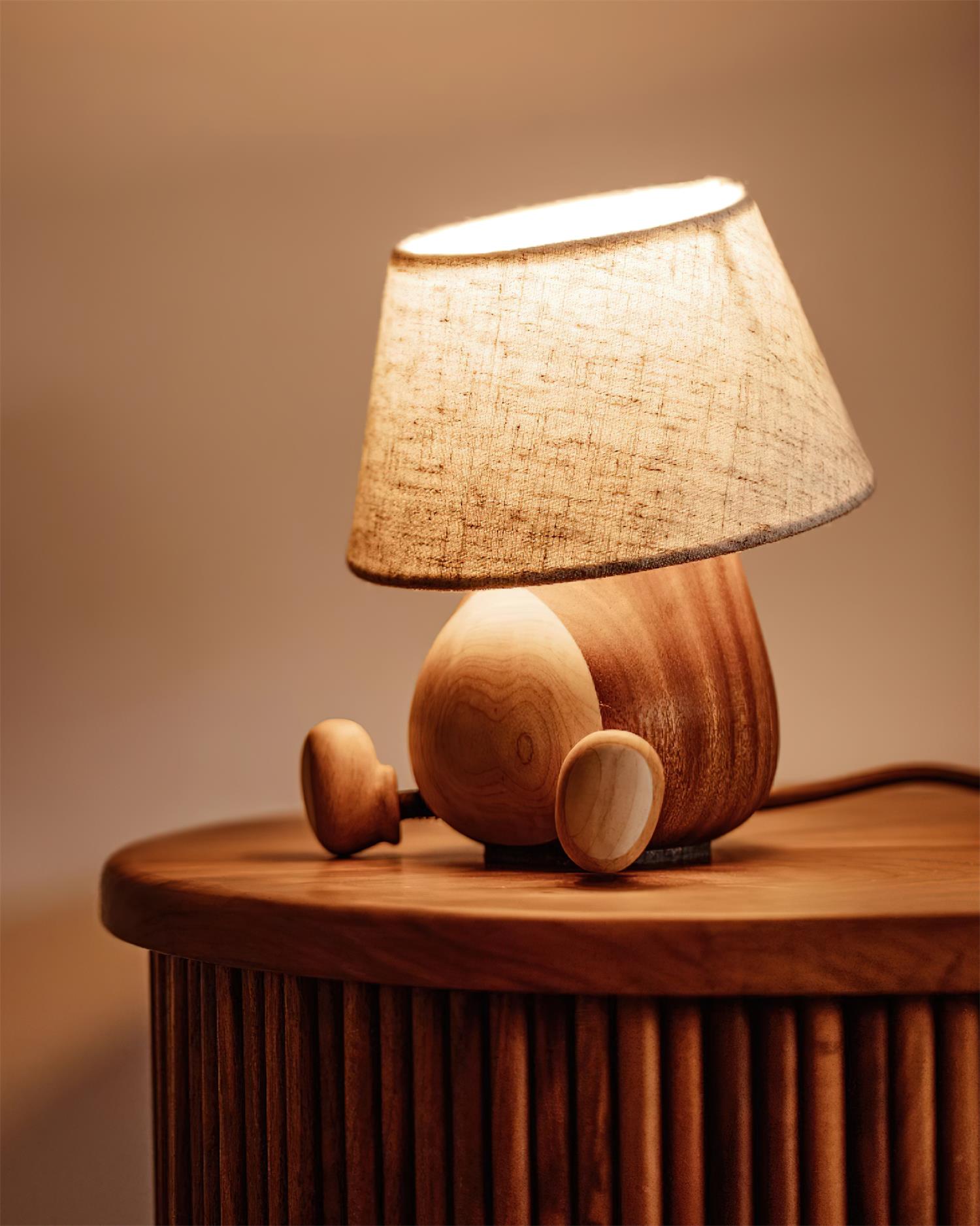 Little Monkey Wood Table Lamp - Loonglight