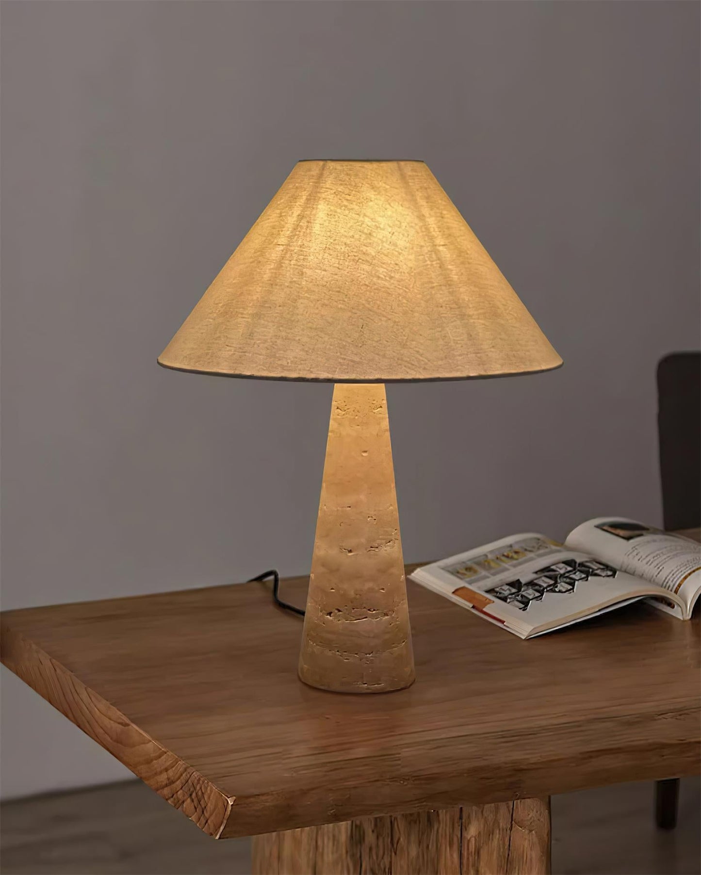 Lulu Travertine Table Lamp - Loonglight