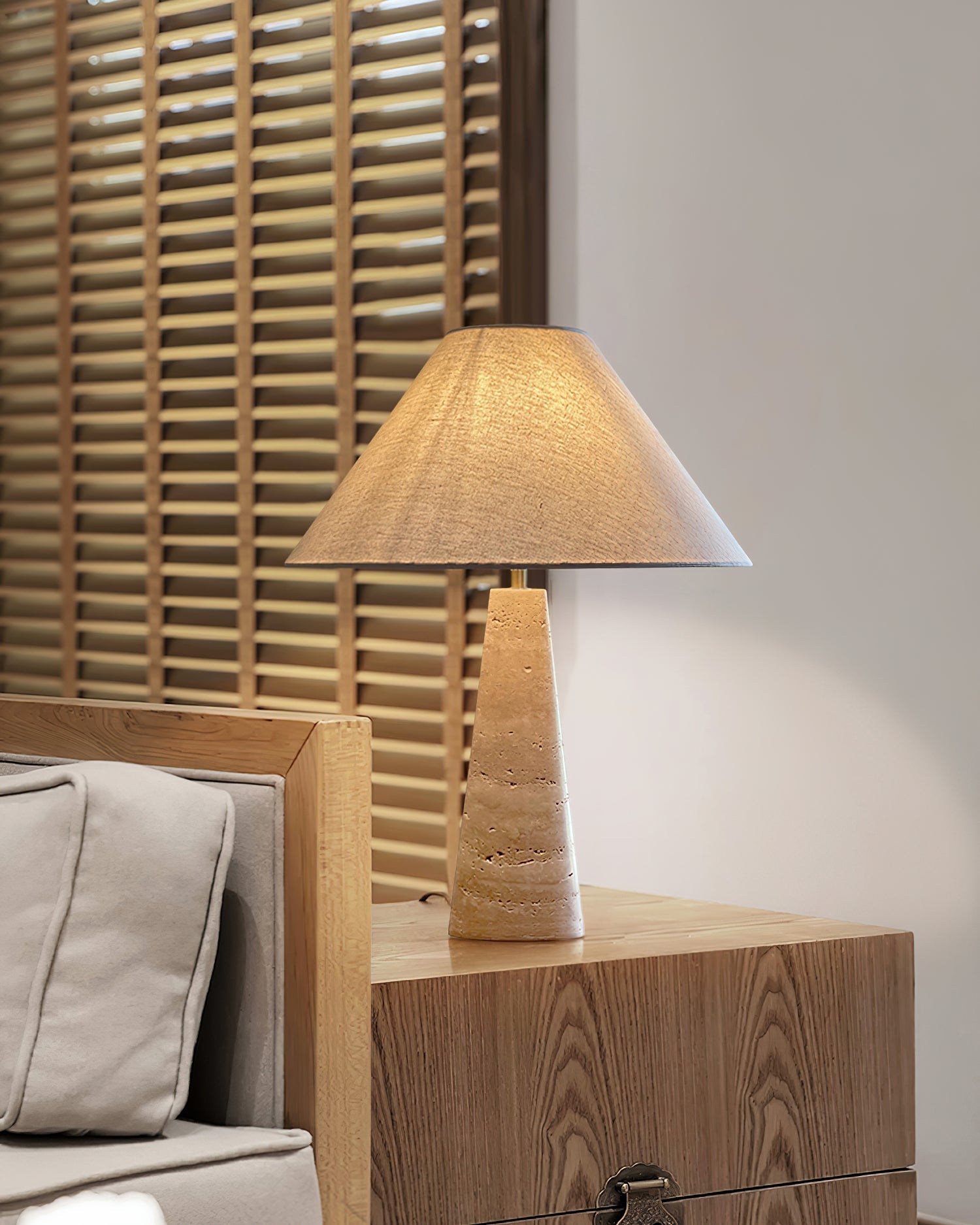 Lulu Travertine Table Lamp - Loonglight