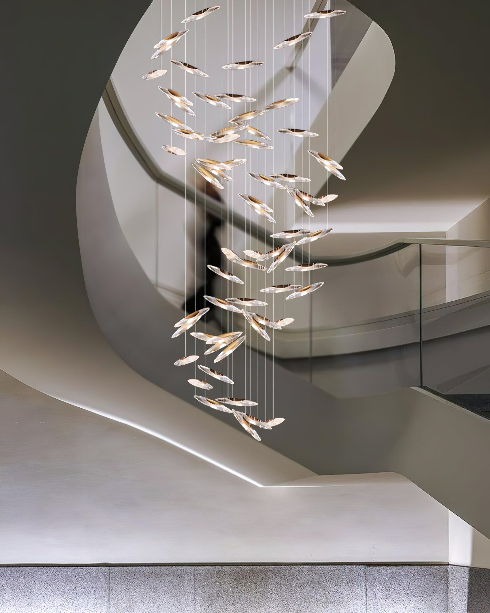 LumiBlade Glass Leaf Chandelier - Loonglight