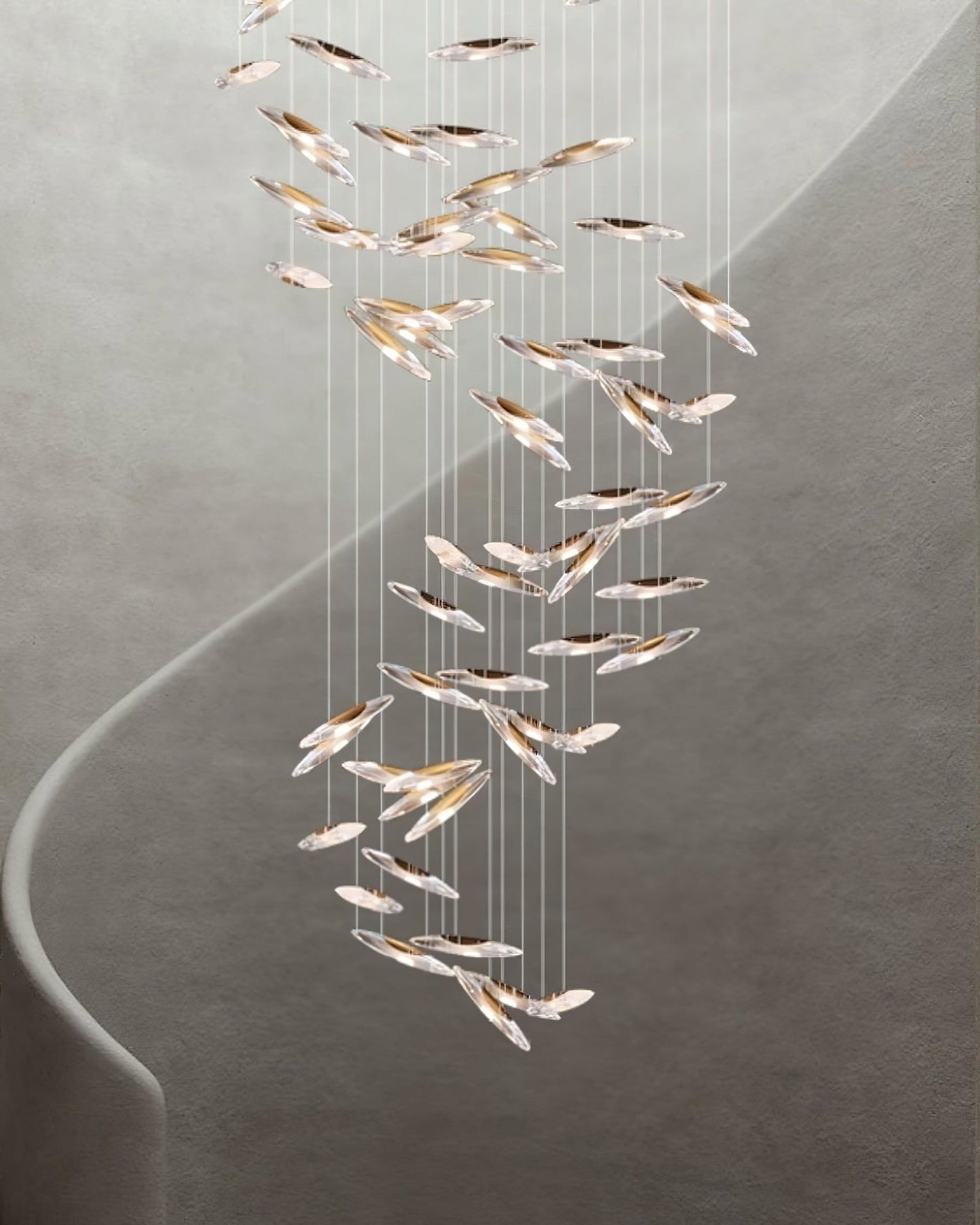 LumiBlade Glass Leaf Chandelier - Loonglight